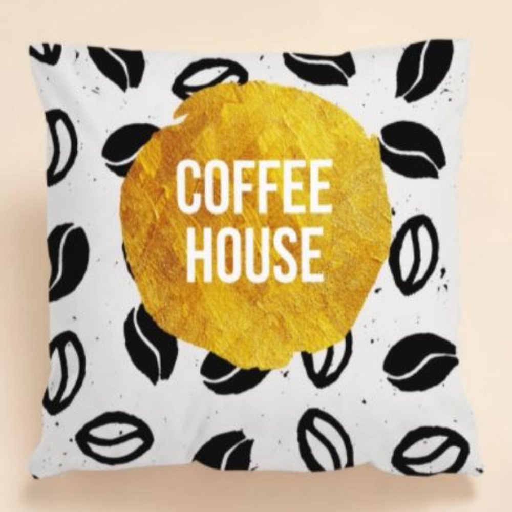 Coffee throw pillow